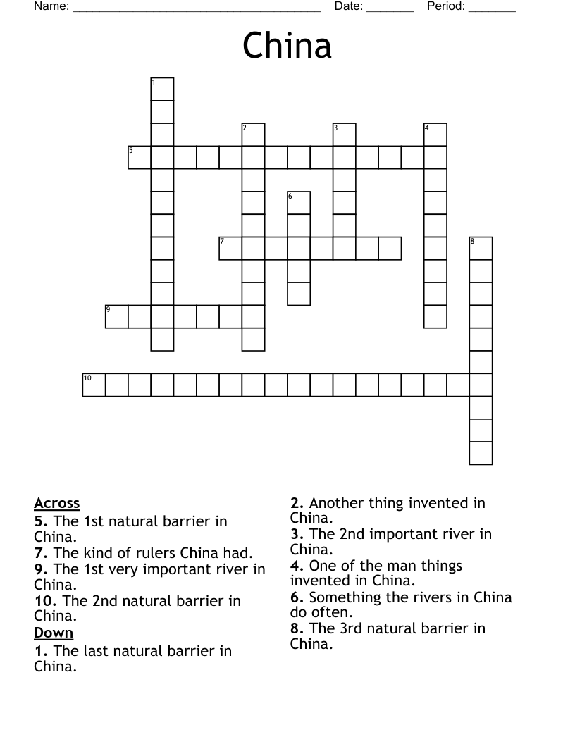 China Crossword