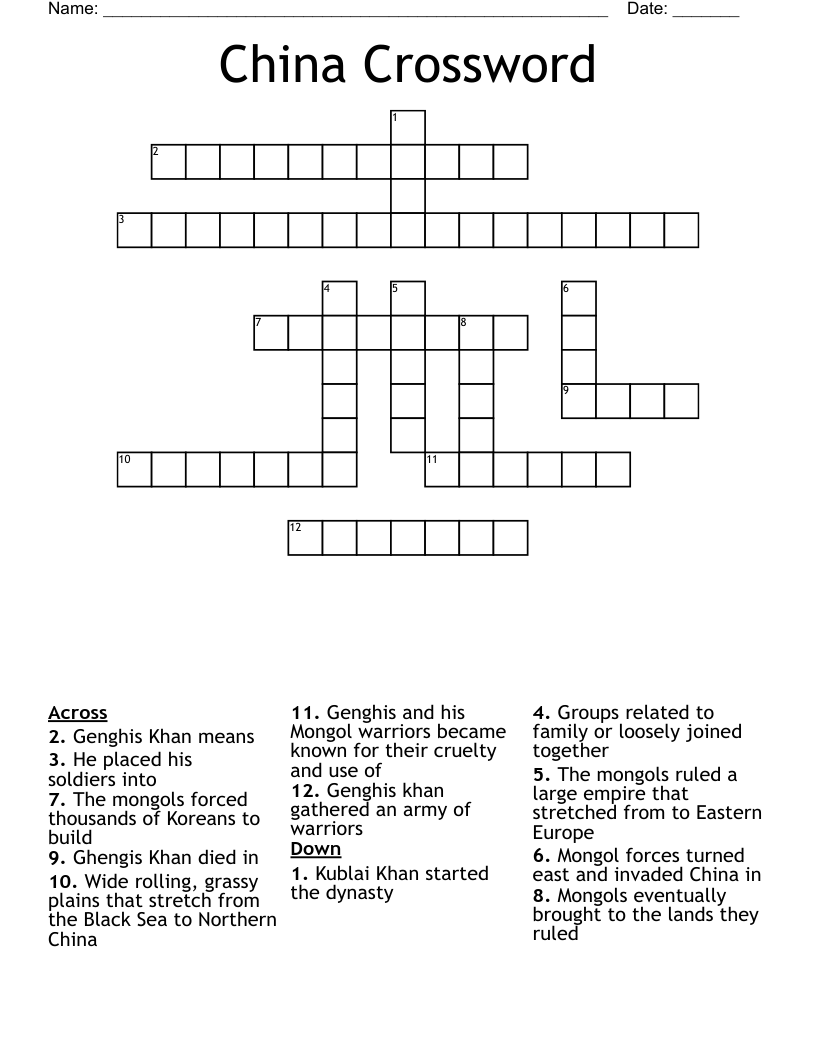 China Crossword