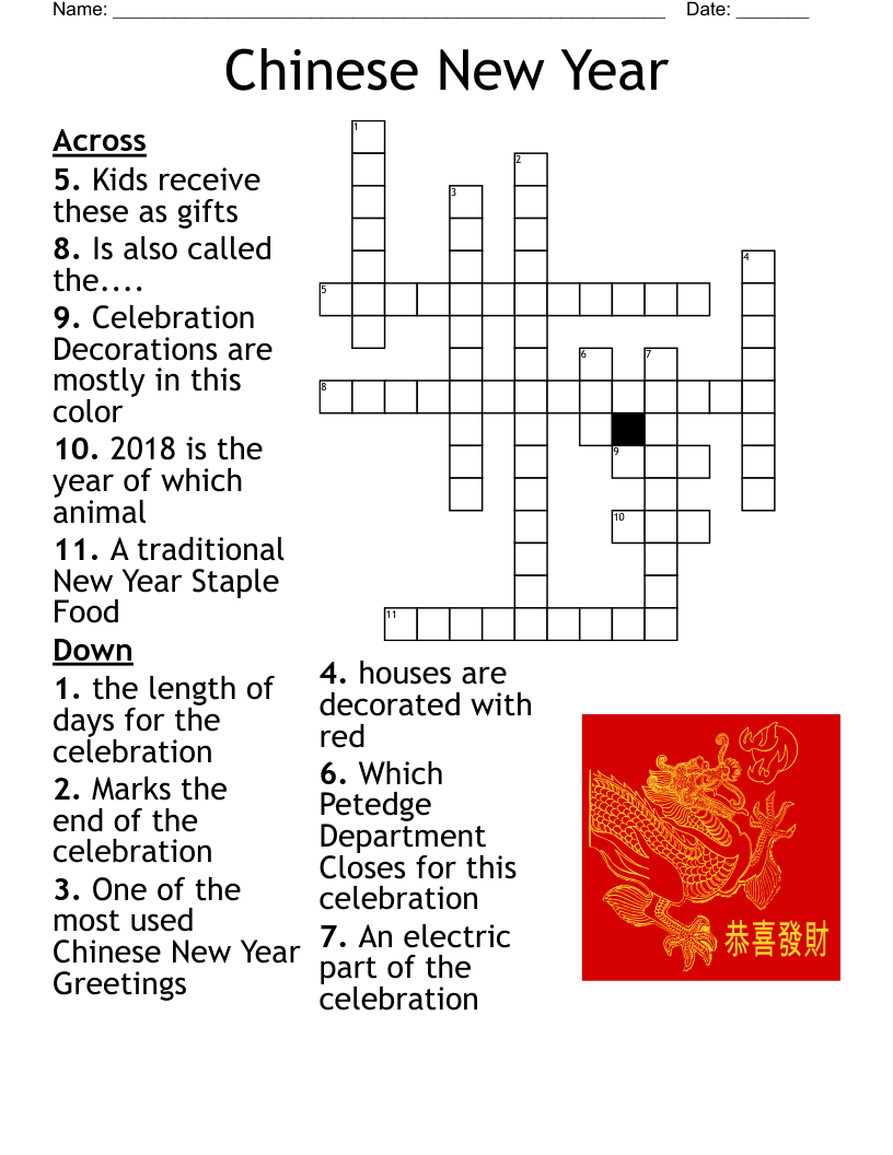Chinese New Year Crossword