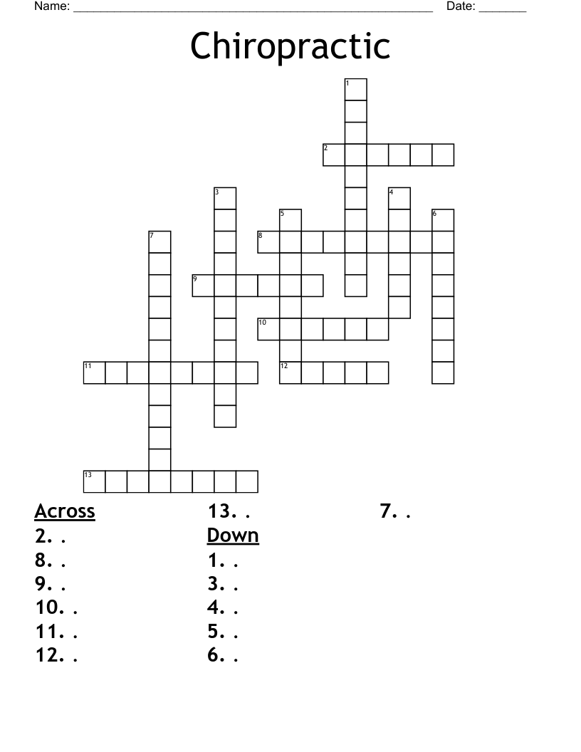 Chiropractic Crossword