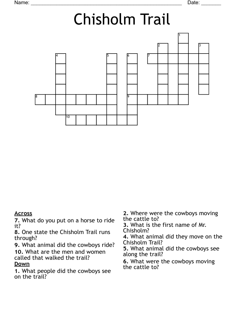 Chisholm Trail Crossword