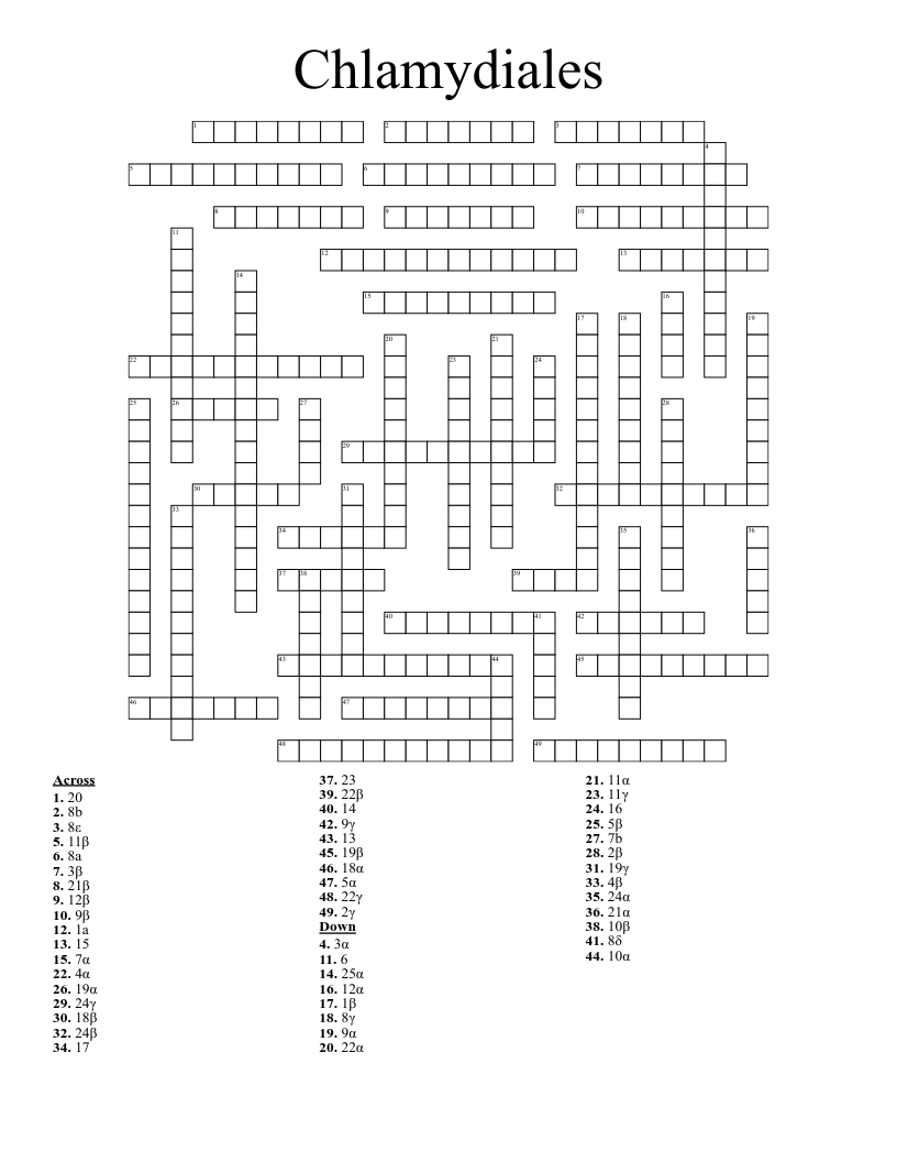 Chlamydiales Crossword