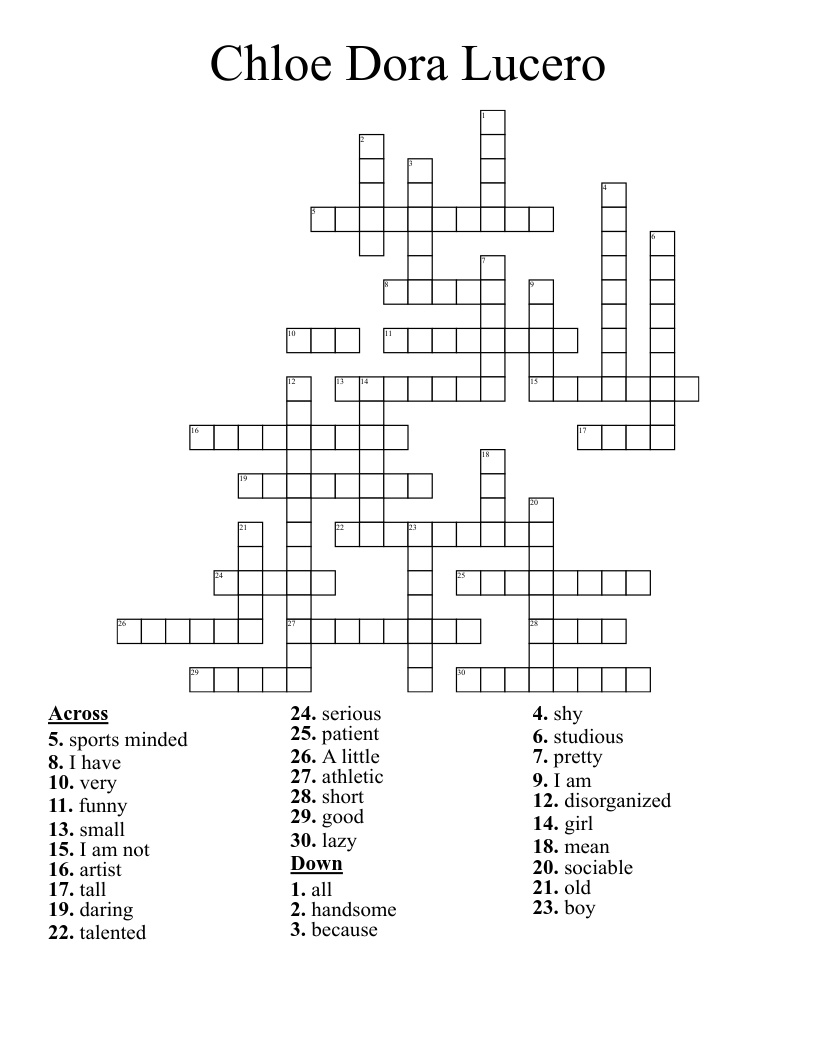 Chloe Dora Lucero Crossword