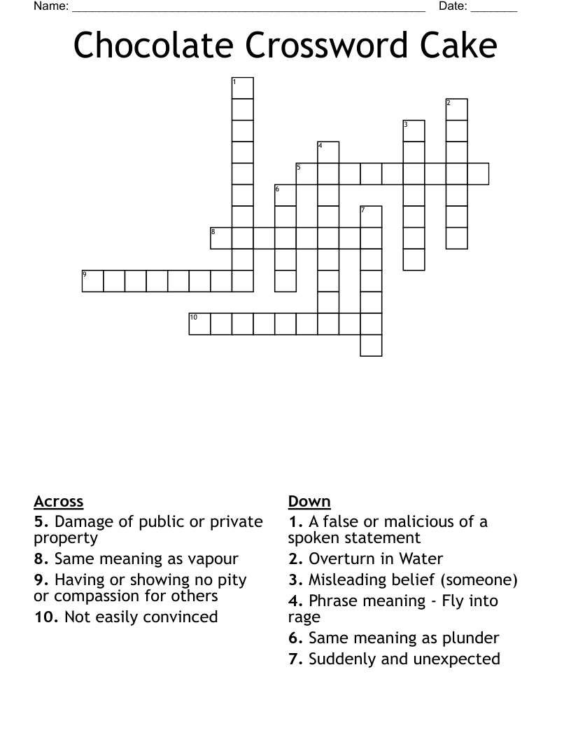 Chocolate Crossword Cake
