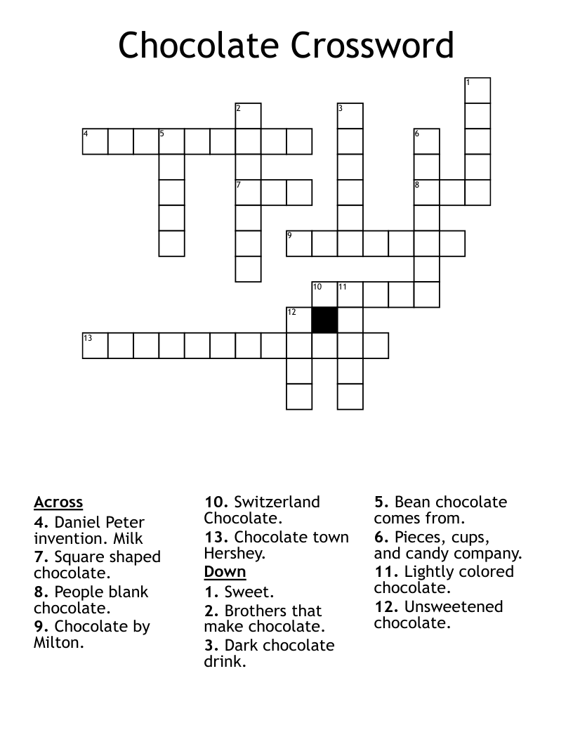 Chocolate Crossword 