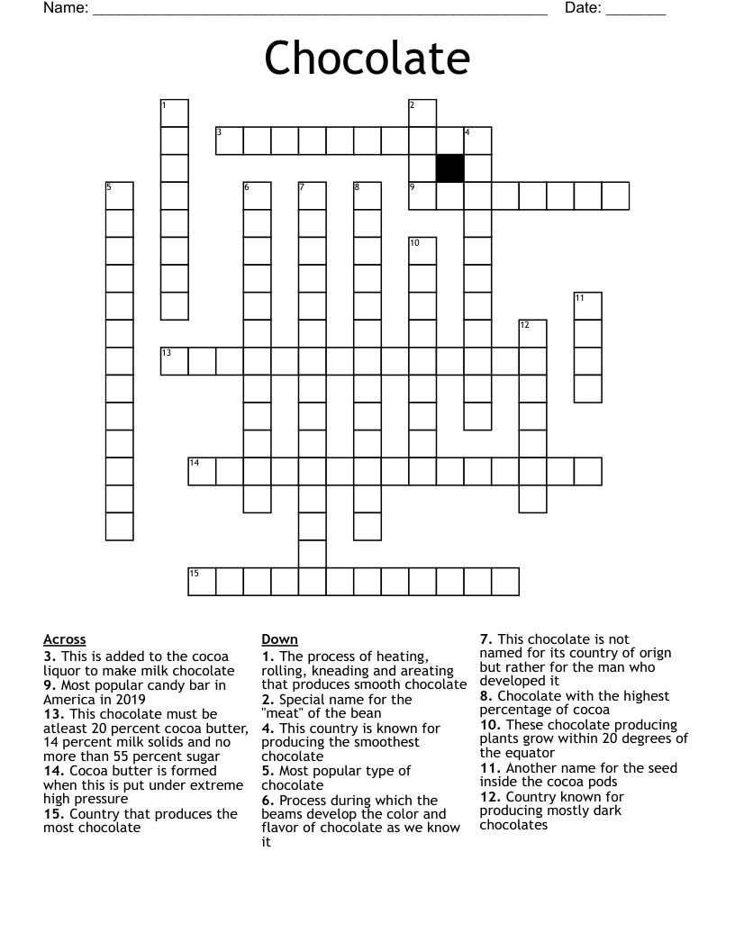 Chocolate  Crossword