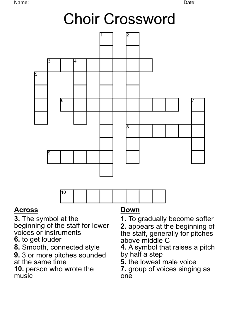 Choir Crossword