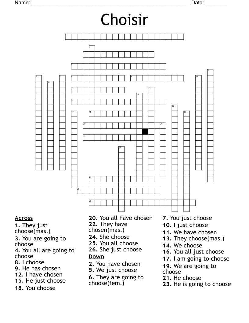 Choisir Crossword