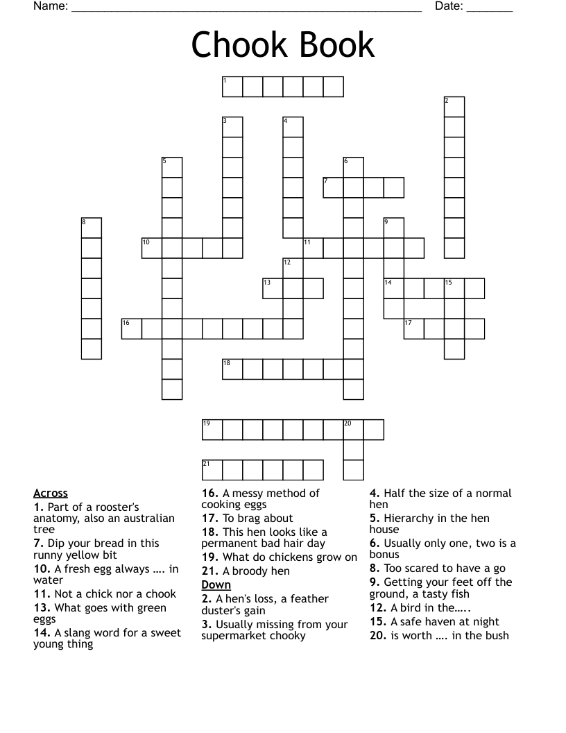 Chook Book Crossword