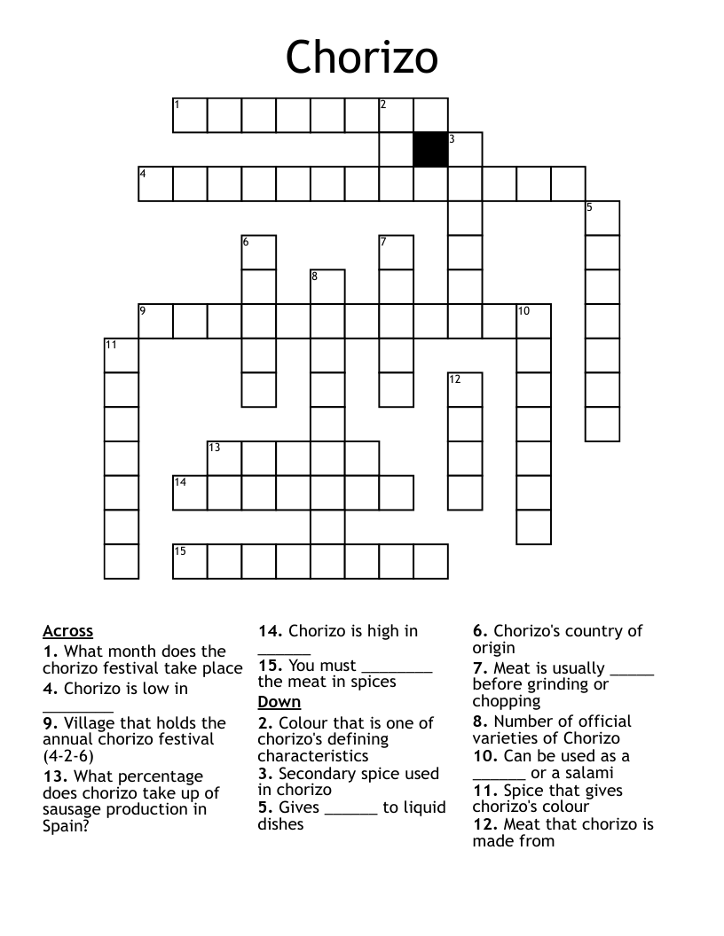 Chorizo Crossword