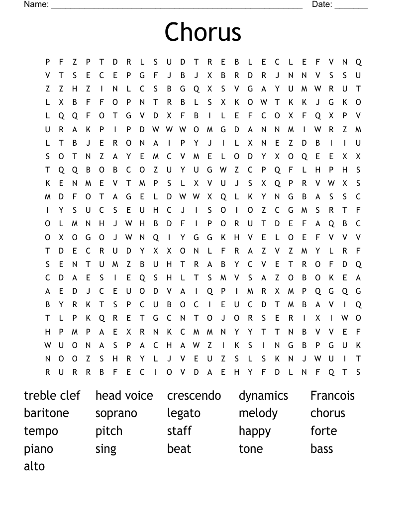 Chorus Word Search