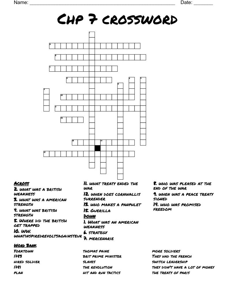 Chp 7 crossword