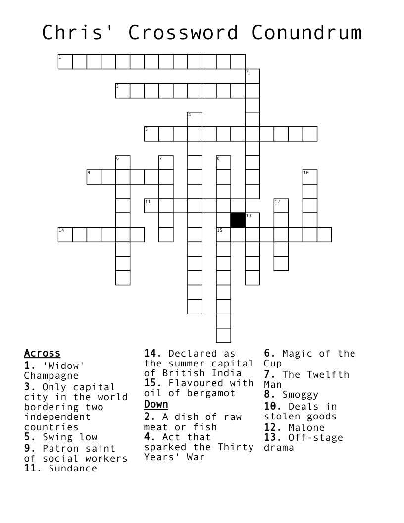 Chris' Crossword Conundrum