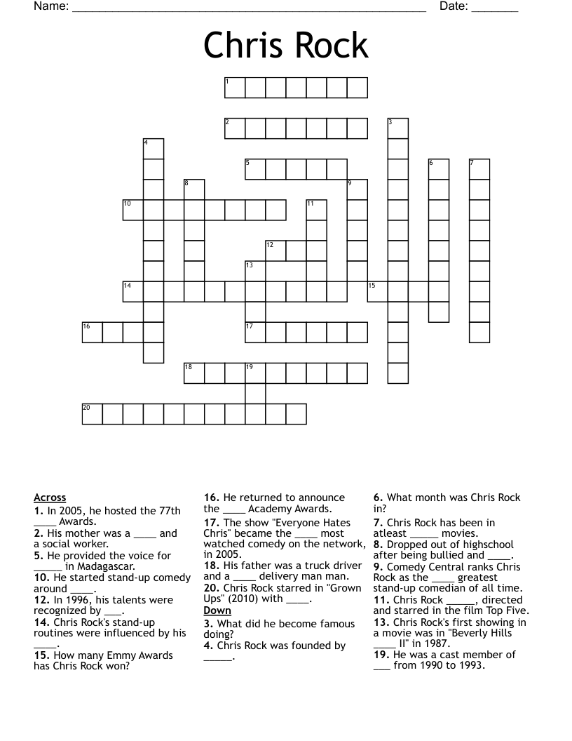 Chris Rock Crossword