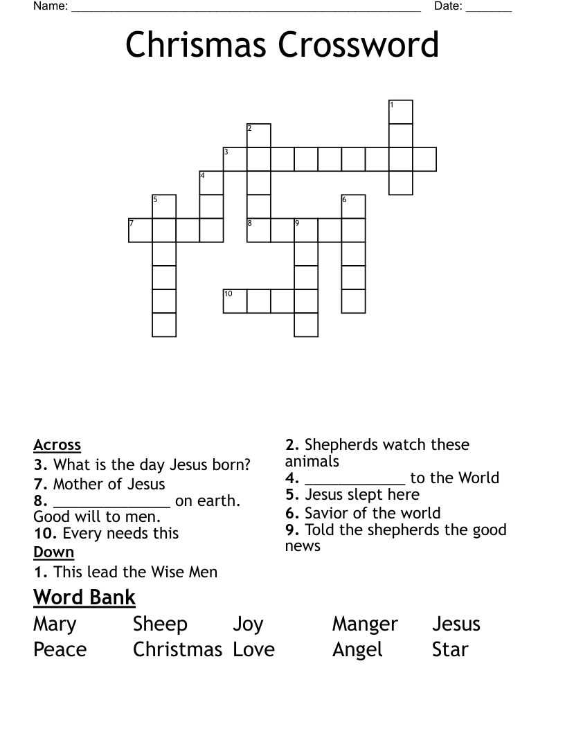 Chrismas Crossword