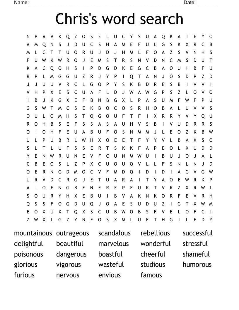 Chris's word search