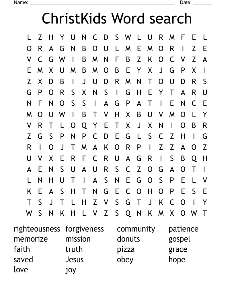 ChristKids Word search