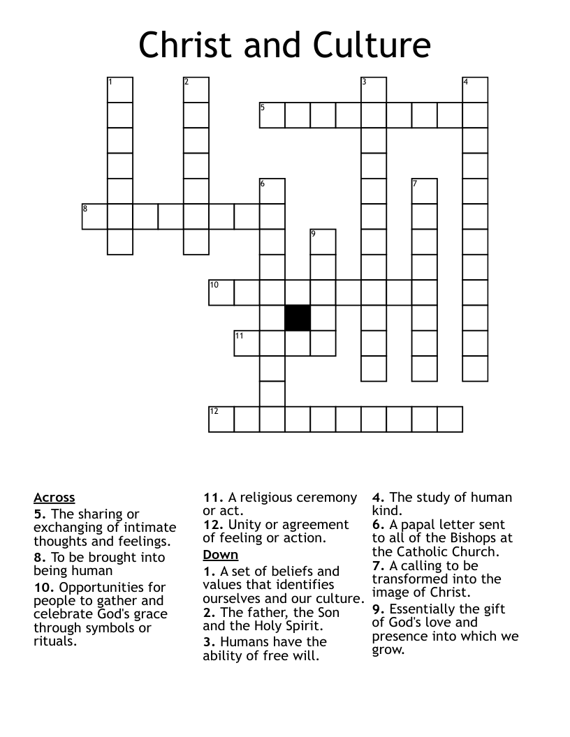 Christ and Culture Crossword