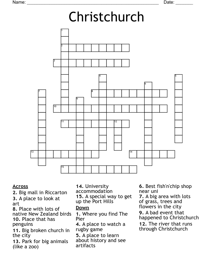 Christchurch Crossword