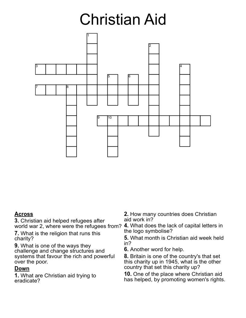 Christian Aid Crossword