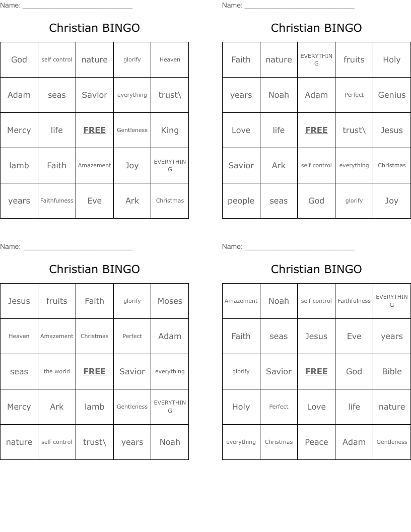 Christian BINGO
