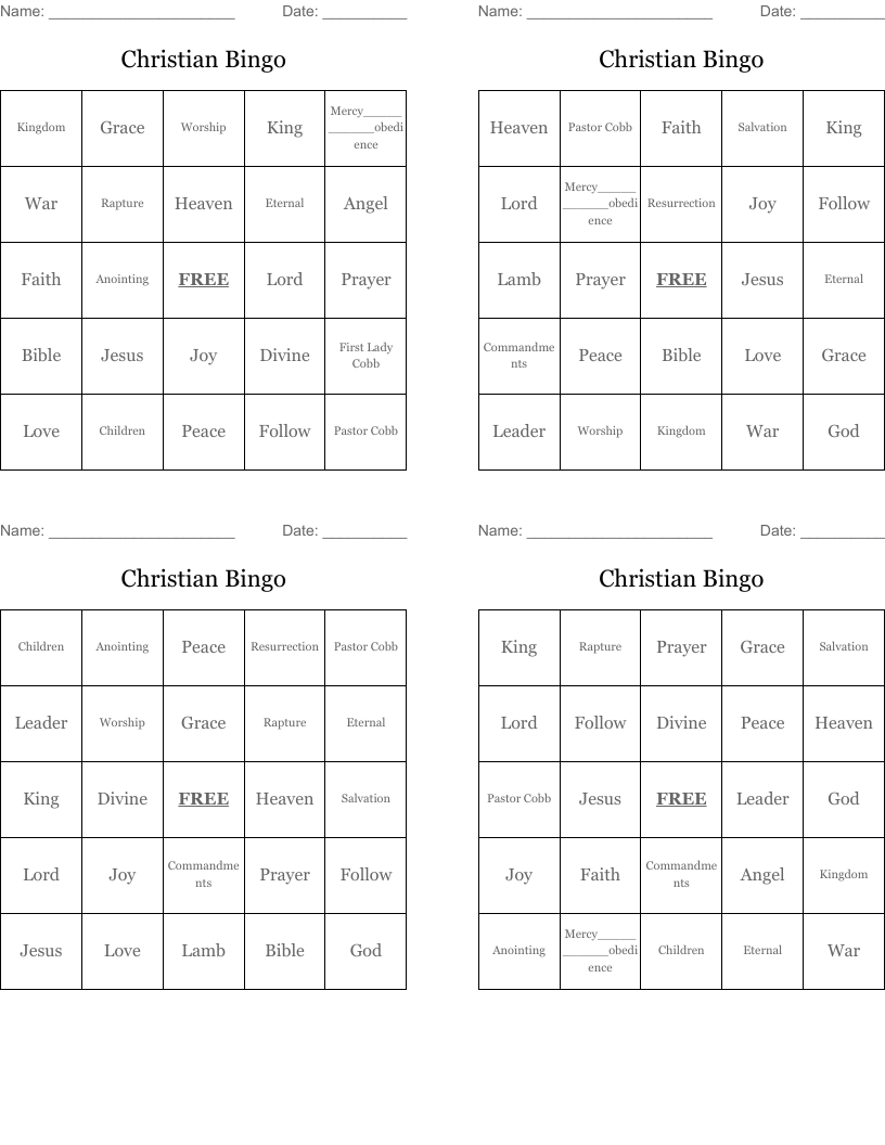 Christian Bingo