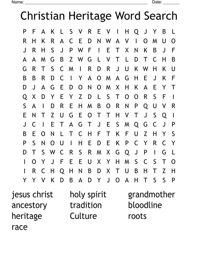 Christian Heritage Word Search