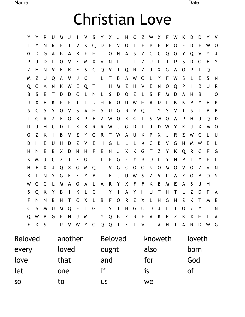Christian Love Word Search