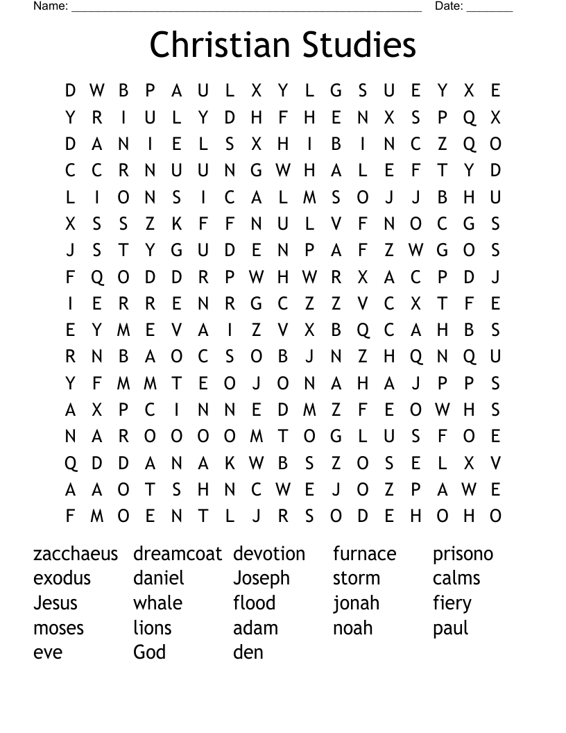 Christian Studies Word Search