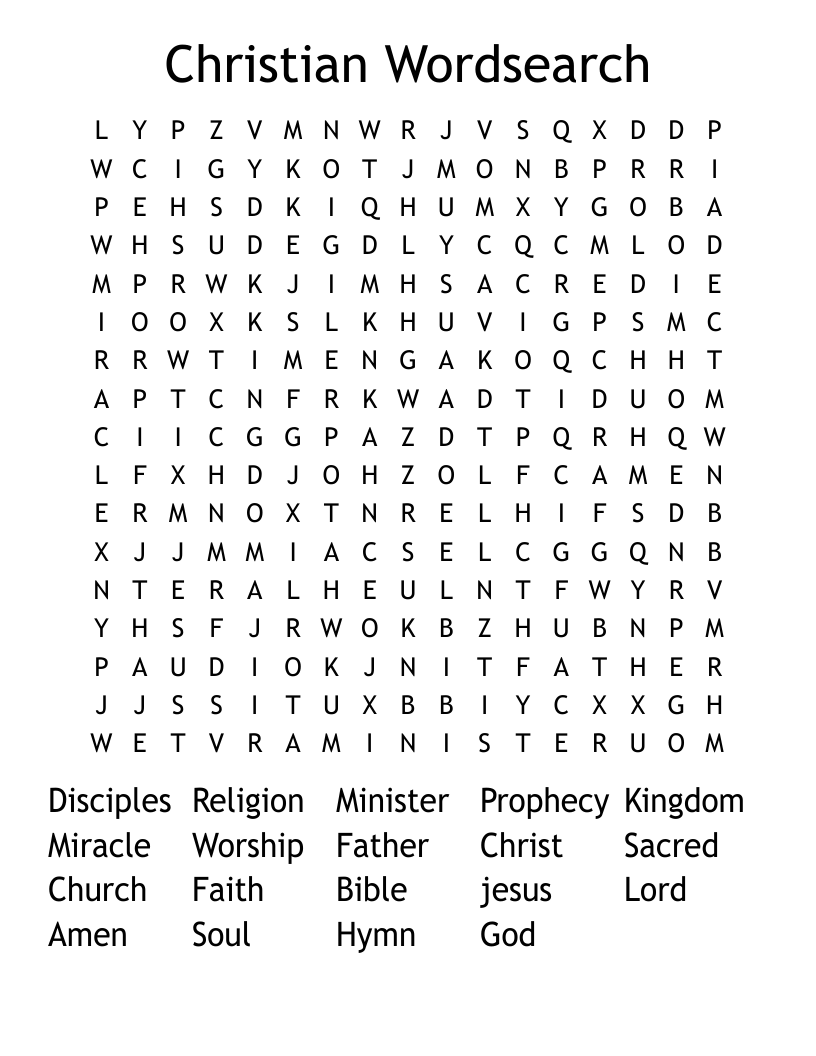 Christian Wordsearch