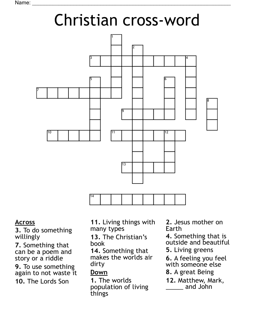 Christian cross-word Crossword