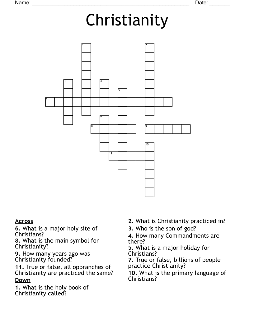 Christianity Crossword