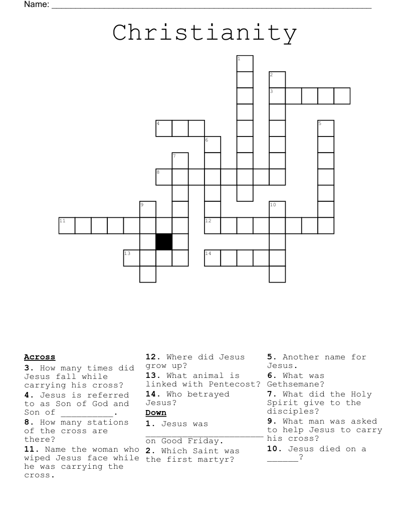 Christianity Crossword