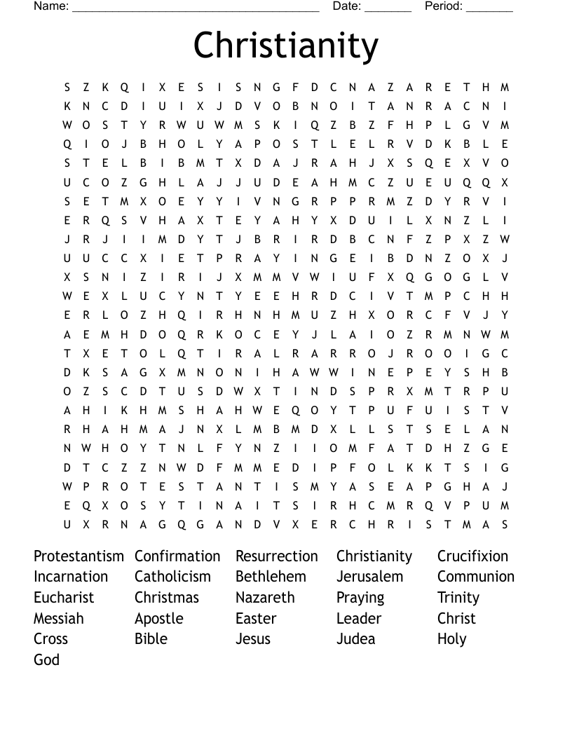 Christianity Word Search