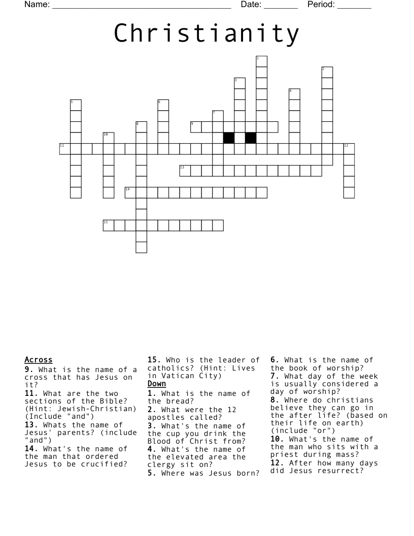 Christianity Crossword