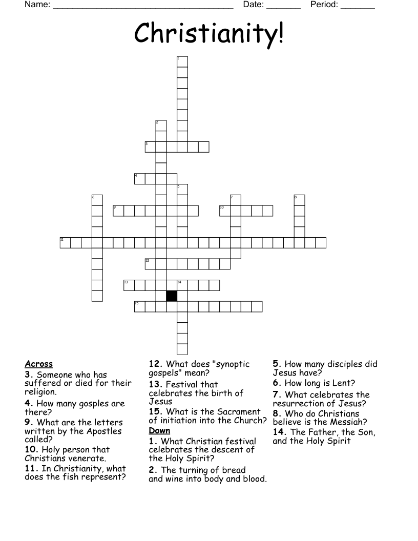 Christianity! Crossword