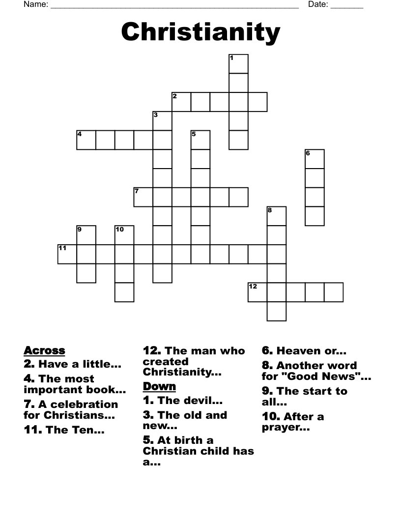 Christianity Crossword