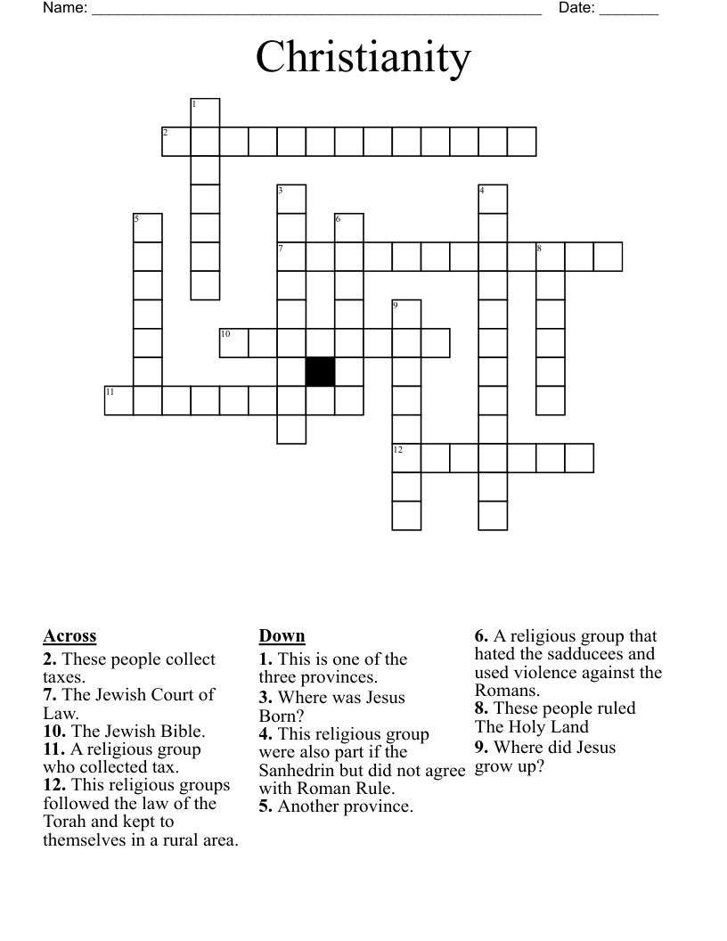 Christianity Crossword