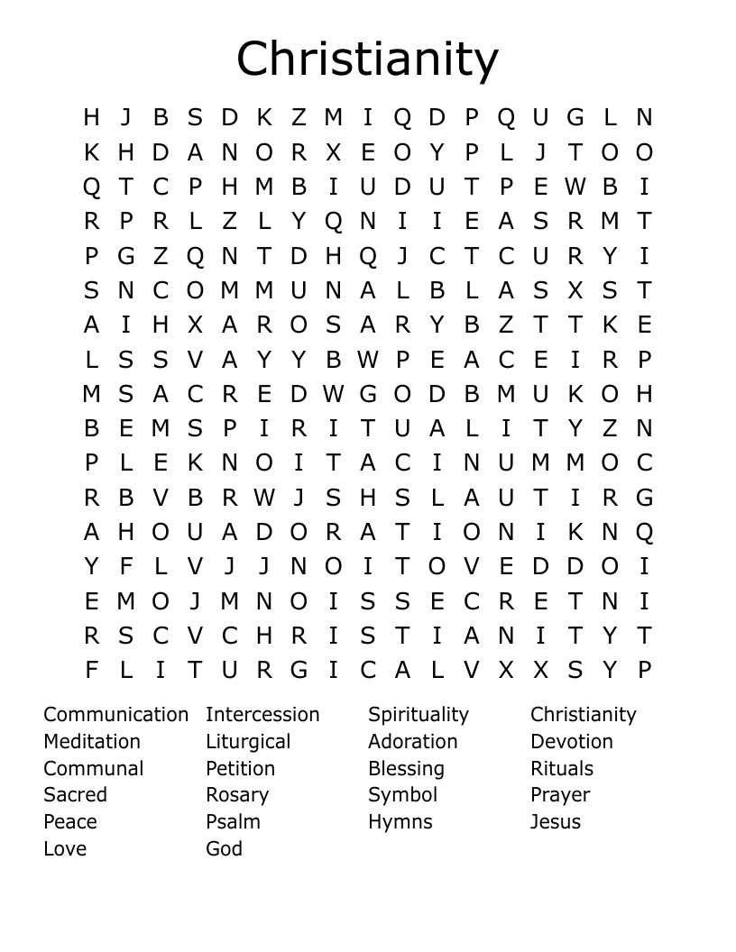 Christianity Word Search