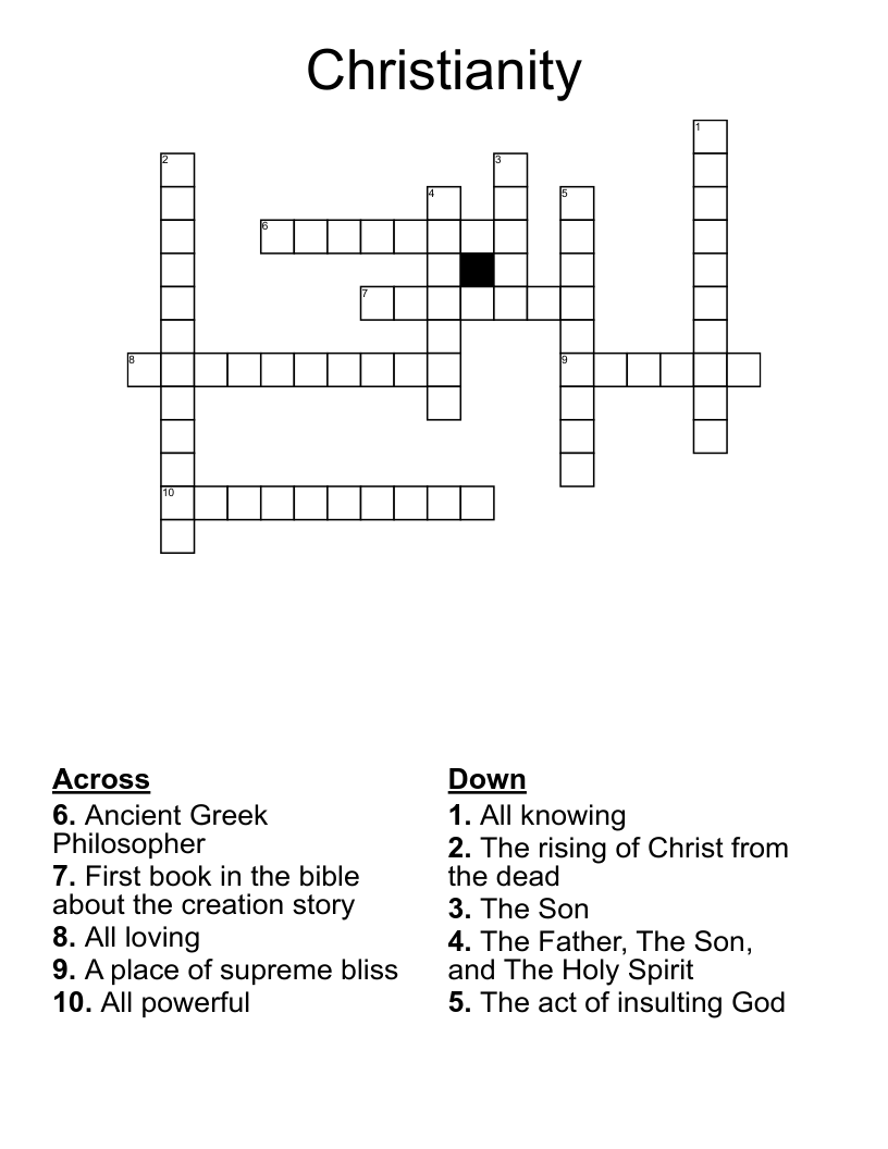 Christianity Crossword