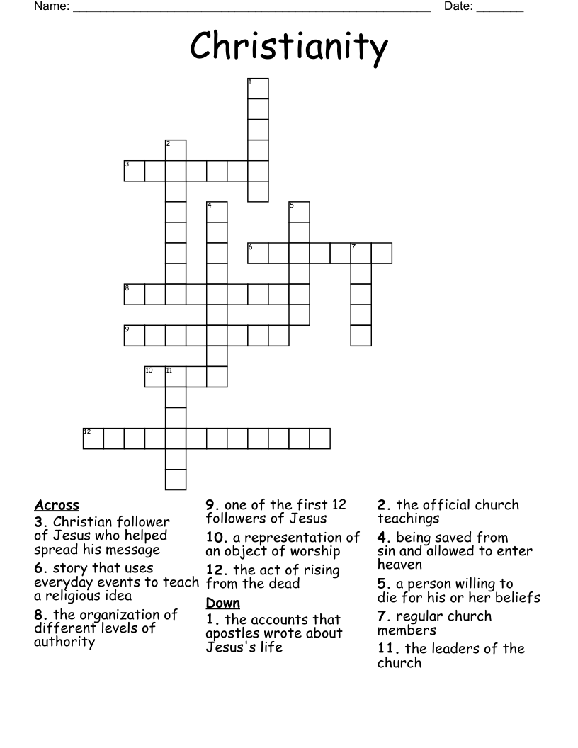 Christianity Crossword