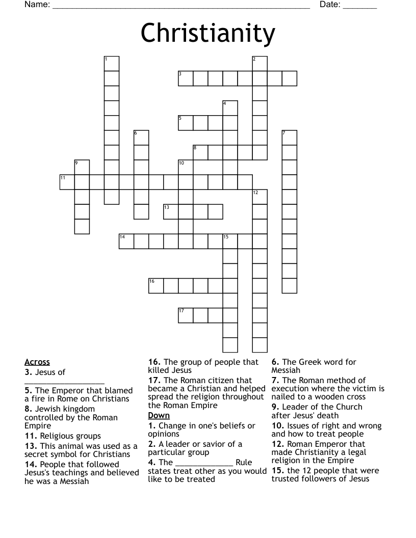 Christianity Crossword