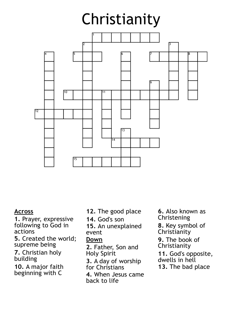 Christianity Crossword