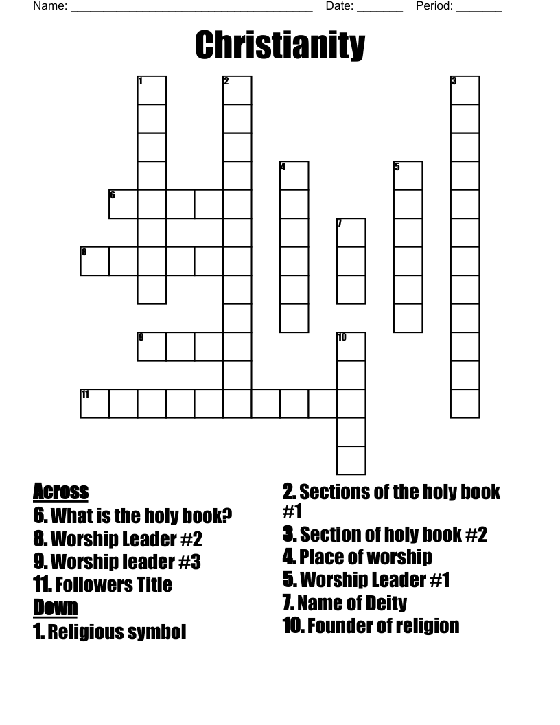Christianity Crossword