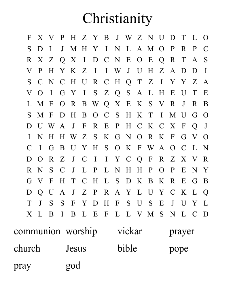 Christianity Word Search
