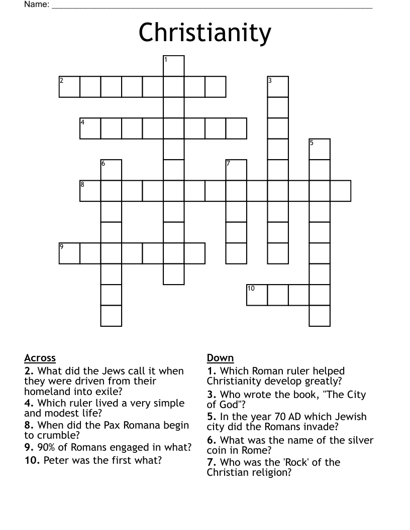 Christianity Crossword