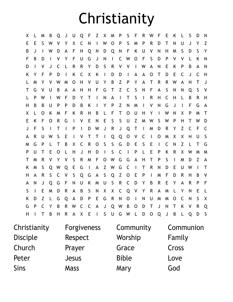 Christianity Word Search