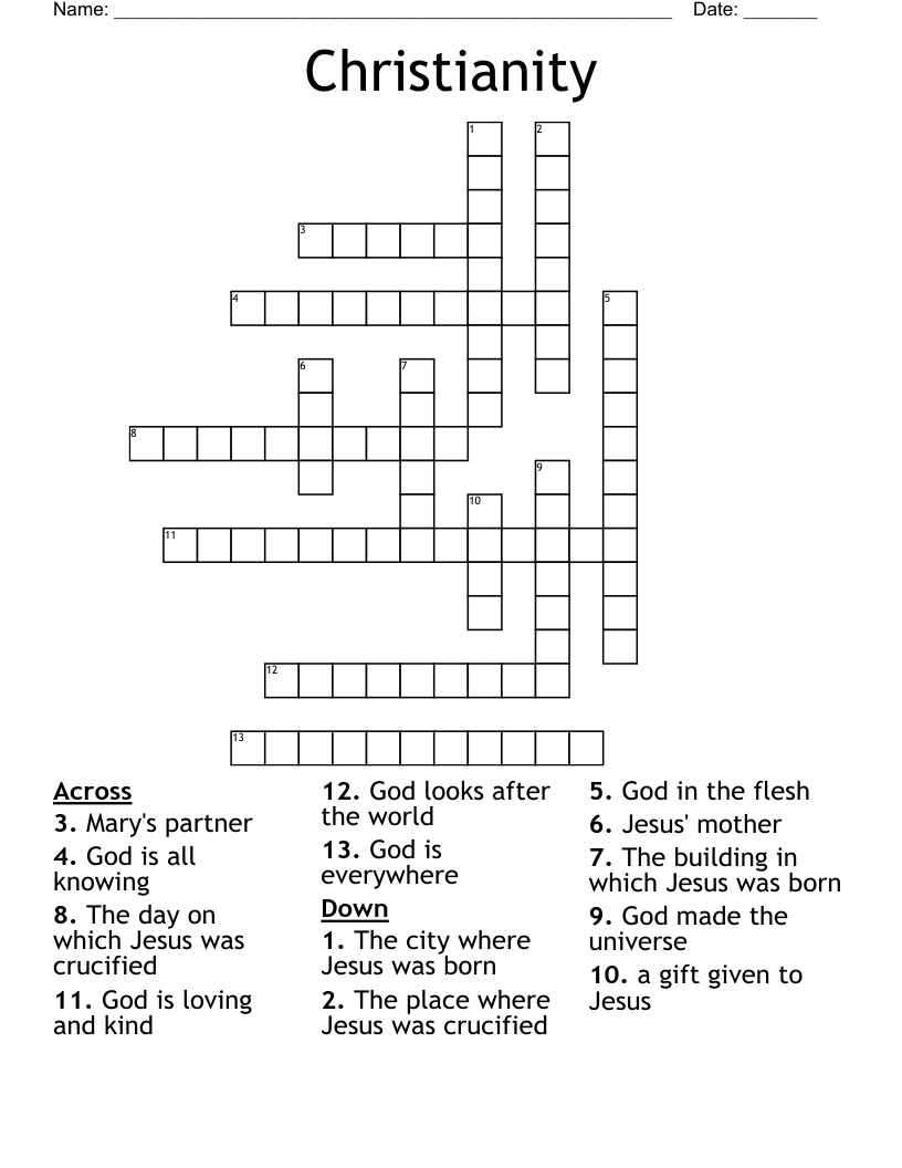 Christianity Crossword