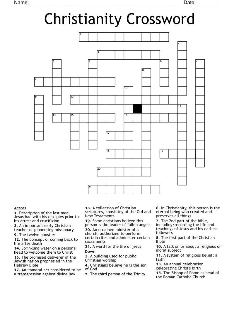 Christianity Crossword