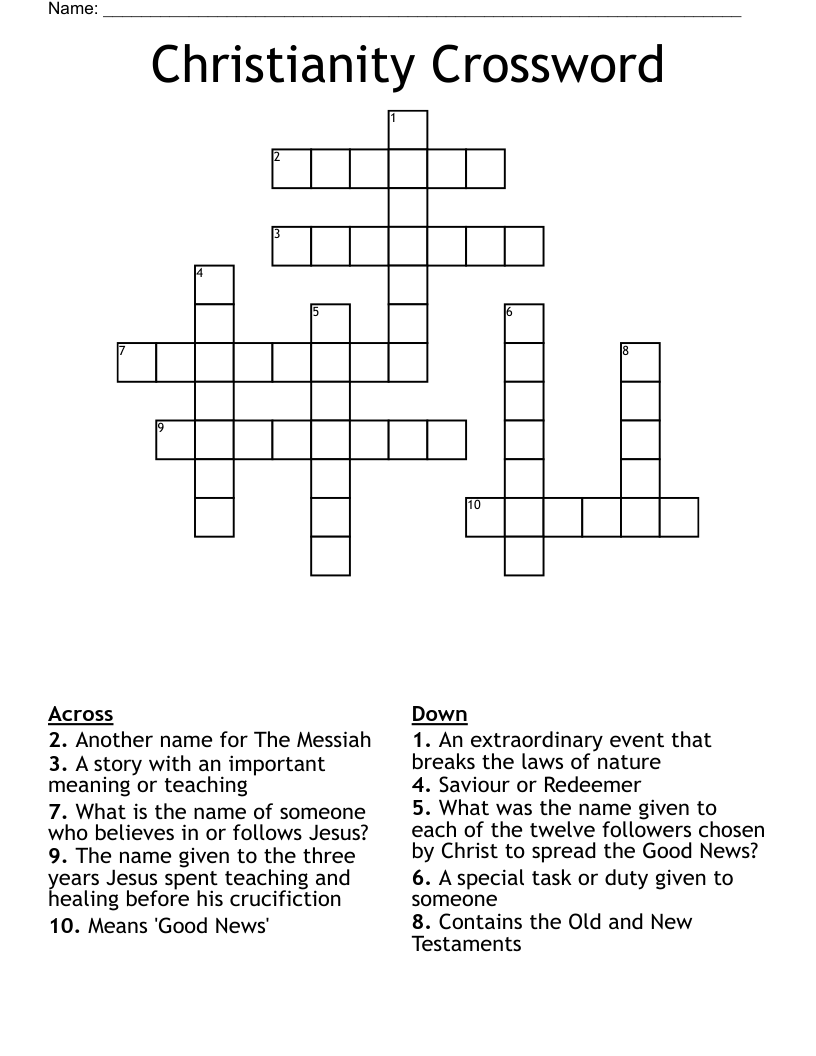 Christianity Crossword